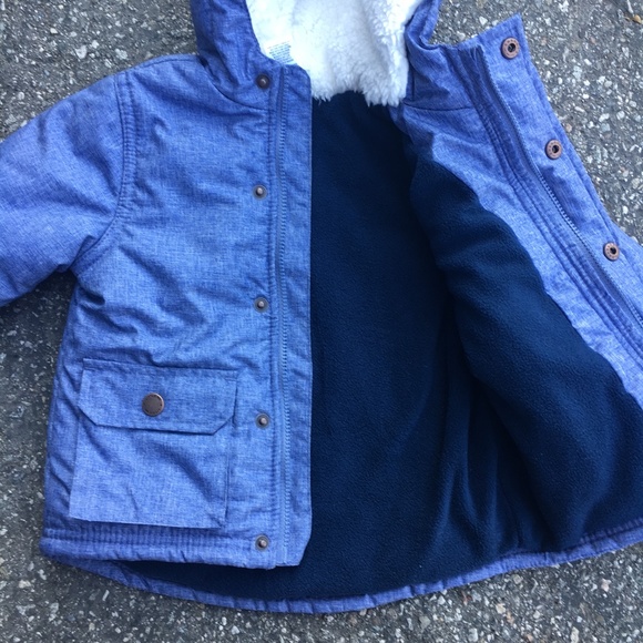 Little Me Baby Blue Jacket with Fleece Lining - Picture 5 of 12